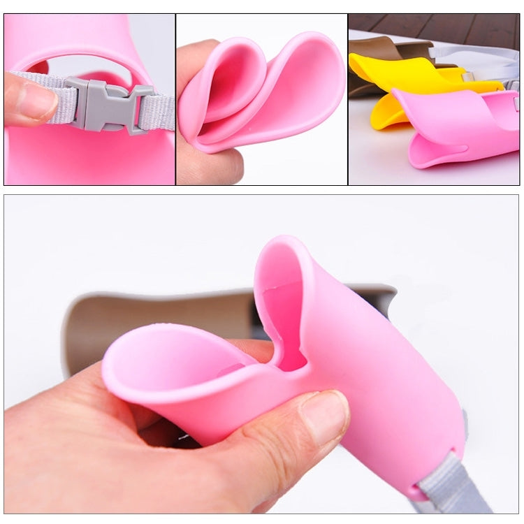 Muselière en silicone en forme de bec de canard pour chien, taille M, café, rose, jaune