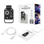 APEXEL APL-MS002BK Microscope 200X HD Universel Portable pour Téléphone Mobile avec Lumière LED, APL-MS002BK