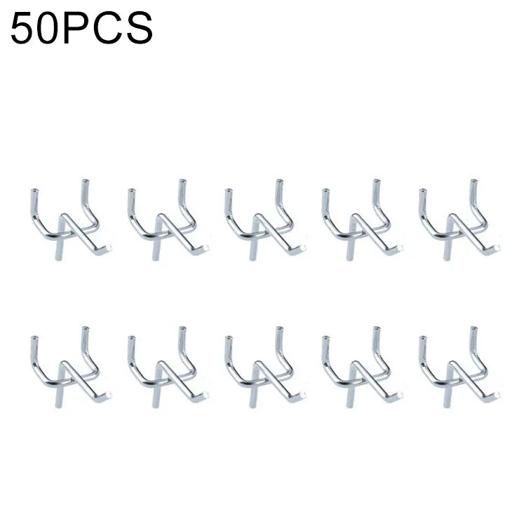 10 crochets pour panneau perforé de magasin de vêtements de supermarché, espacement des trous : 2,5cm, longueur : 5cm, diamètre du fil : 3,3mm, longueur : 5cm