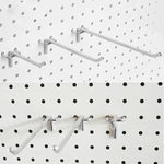 10 crochets pour panneau perforé de magasin de vêtements de supermarché, espacement des trous : 2,5cm, longueur : 5cm, diamètre du fil : 3,3mm, longueur : 5cm