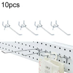 10pcs Crochets pour panneau perforé de magasin de vêtements supermarché, espacement des trous : 2,5cm, longueur : 10cm, diamètre du fil : 3,3mm, longueur : 10cm