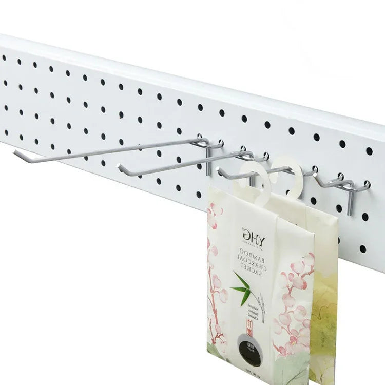 10 crochets pour panneau perforé de supermarché ou de magasin de vêtements, plaque perforée pour étagère, pas des trous : 2,5 cm, longueur : 15 cm, diamètre du fil : 3,3 mm, longueur : 15 cm