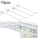 10 crochets pour panneau perforé de supermarché ou de magasin de vêtements, plaque perforée pour étagère, pas des trous : 2,5 cm, longueur : 20 cm, diamètre du fil : 3,3 mm, longueur : 20 cm