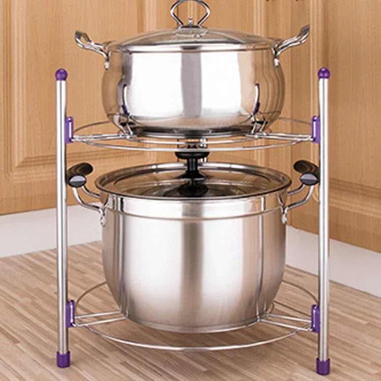 Support de casserole de cuisine multifonction à double couche pour wok et marmite en acier inoxydable, Double couche