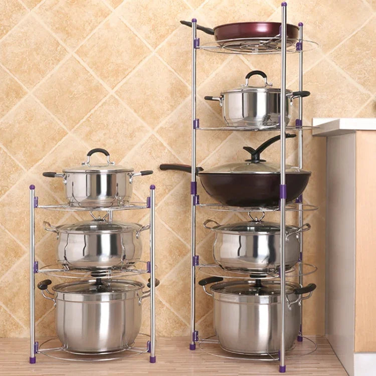 Support de casserole de cuisine multifonction à double couche pour wok et marmite en acier inoxydable, Double couche