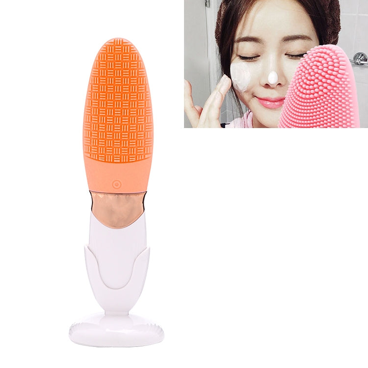 CNaier AE-618 Nettoyant facial électrique pour soins de la peau à ondes acoustiques en silicone alimenté par batterie, AE-618(Orange), AE-618(Rose), AE-618(Vert), AE-618(Bleu)