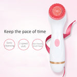 CNaier AE-868 Nettoyant Visage Électrique en Silicone à Vibrations Ultrasoniques et à Piles, AE-868(Rose), AE-868(Bleu)