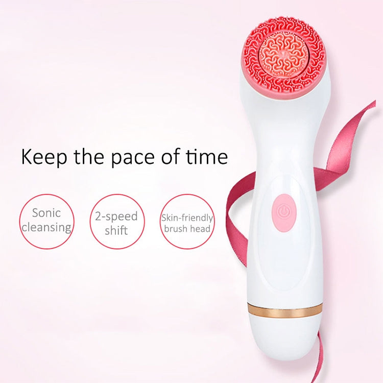 CNaier AE-868 Nettoyant Visage Électrique en Silicone à Vibrations Ultrasoniques et à Piles, AE-868(Rose), AE-868(Bleu)