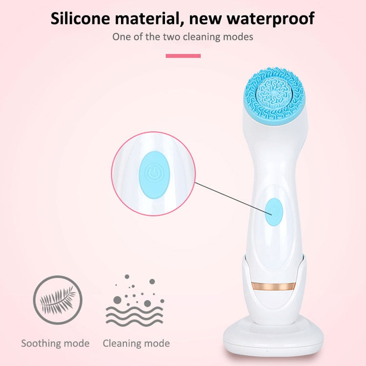CNaier AE-868 Nettoyant Visage Électrique en Silicone à Vibrations Ultrasoniques et à Piles, AE-868(Rose), AE-868(Bleu)