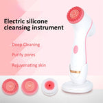 CNaier AE-868 Nettoyant Visage Électrique en Silicone à Vibrations Ultrasoniques et à Piles, AE-868(Rose), AE-868(Bleu)