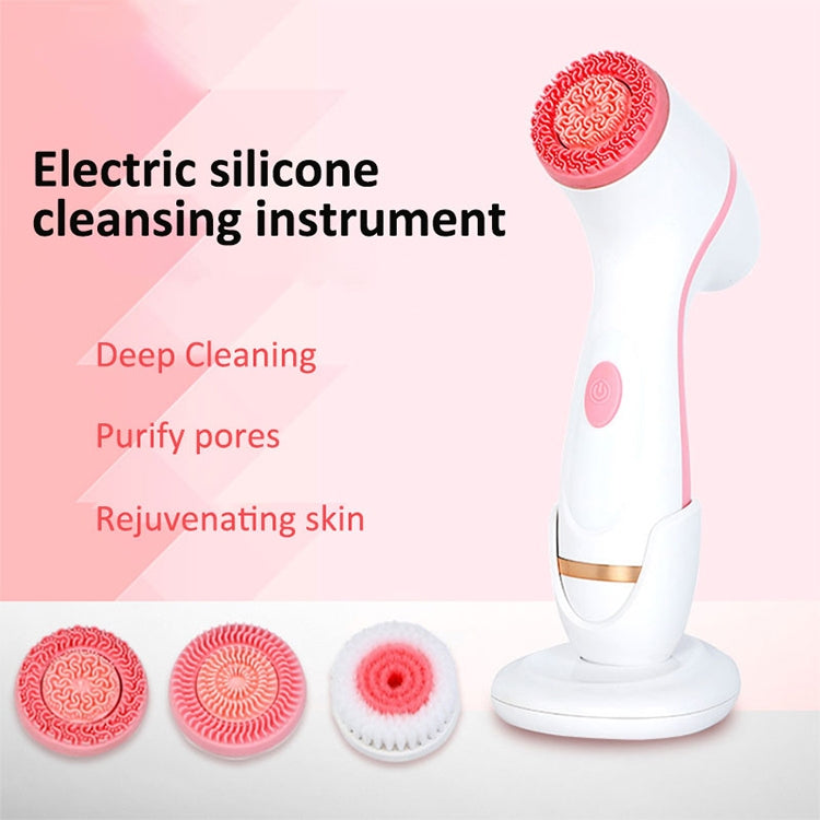 CNaier AE-868 Nettoyant Visage Électrique en Silicone à Vibrations Ultrasoniques et à Piles, AE-868(Rose), AE-868(Bleu)