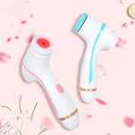 CNaier AE-868 Nettoyant Visage Électrique en Silicone à Vibrations Ultrasoniques et à Piles, AE-868(Rose), AE-868(Bleu)