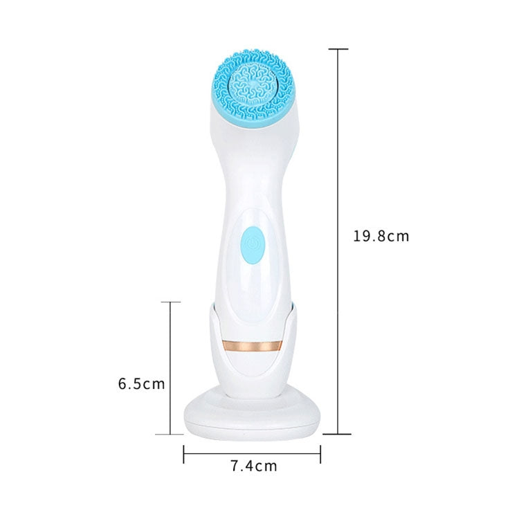 CNaier AE-868 Nettoyant Visage Électrique en Silicone à Vibrations Ultrasoniques et à Piles, AE-868(Rose), AE-868(Bleu)