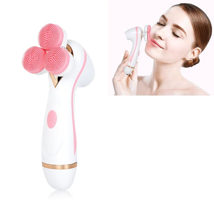 CNaier AE-878 Nettoyant Facial Électrique en Silicone, rechargeable par USB, pour le soin de la peau, AE-878 (rose), AE-878 (bleu)