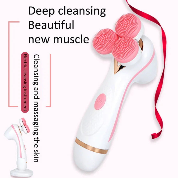 CNaier AE-878 Nettoyant Facial Électrique en Silicone, rechargeable par USB, pour le soin de la peau, AE-878 (rose), AE-878 (bleu)