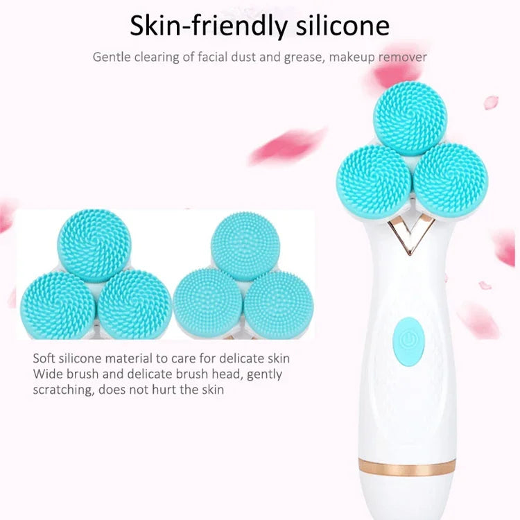 CNaier AE-878 Nettoyant Facial Électrique en Silicone, rechargeable par USB, pour le soin de la peau, AE-878 (rose), AE-878 (bleu)