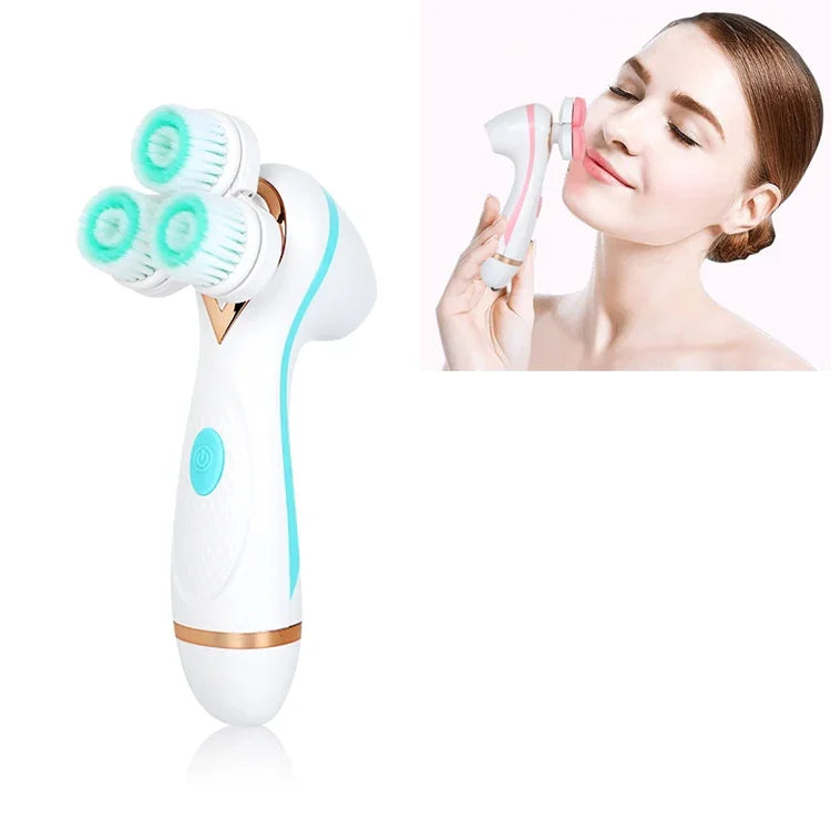 CNaier AE-878 Nettoyant Facial Électrique en Silicone, rechargeable par USB, pour le soin de la peau, AE-878 (rose), AE-878 (bleu)