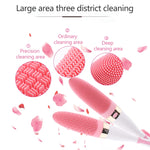 Brosse de massage électrique en silicone étanche à vibration domestique CNaier AE-8381 pour bain corporel