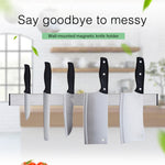 Kitchen Free Punching Wall-mounted 304 Stainless Steel Magnetic Knife Holder, Size:41x4x1.5cm, Size:41x4x1.5cm