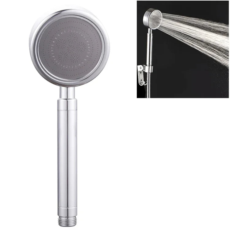 Douchette à main haute pression en aluminium spatial forme ronde économiseur d'eau accessoires de salle de bain, taille : 23 x 8,2 x 2cm, BT-209 (argent)