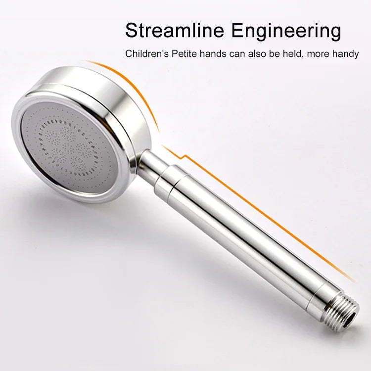 Douchette à main haute pression en aluminium spatial forme ronde économiseur d'eau accessoires de salle de bain, taille : 23 x 8,2 x 2cm, BT-209 (argent)