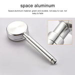 Douchette à main haute pression en aluminium spatial forme ronde économiseur d'eau accessoires de salle de bain, taille : 23 x 8,2 x 2cm, BT-209 (argent)