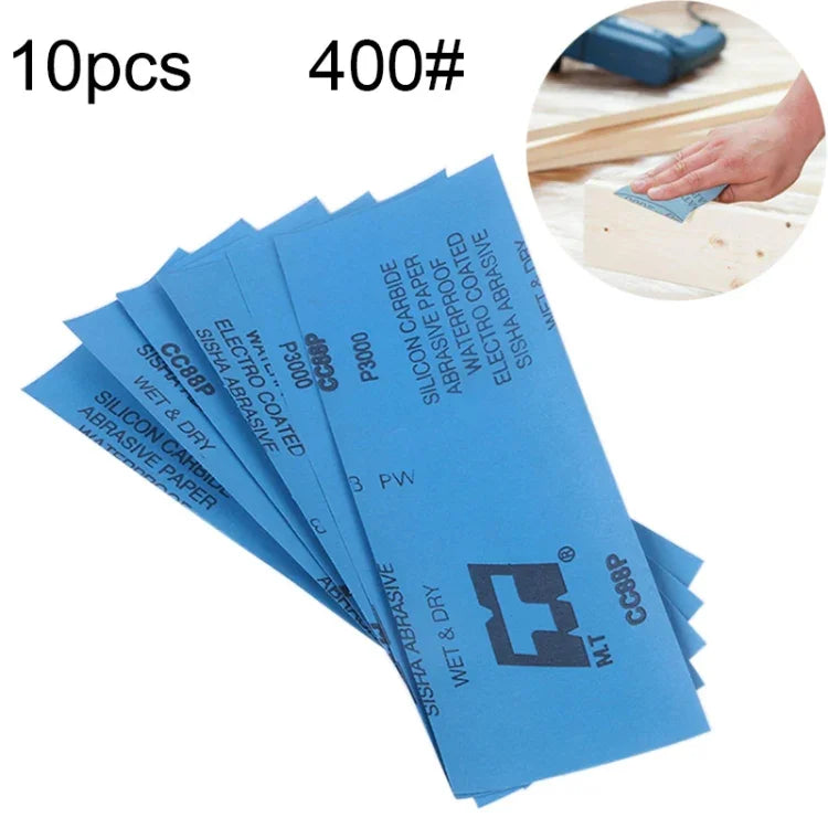 10pcs Papier de Verre à Polir Sec et Humide Grain 400, Taille : 23 x 9cm, Grain 400
