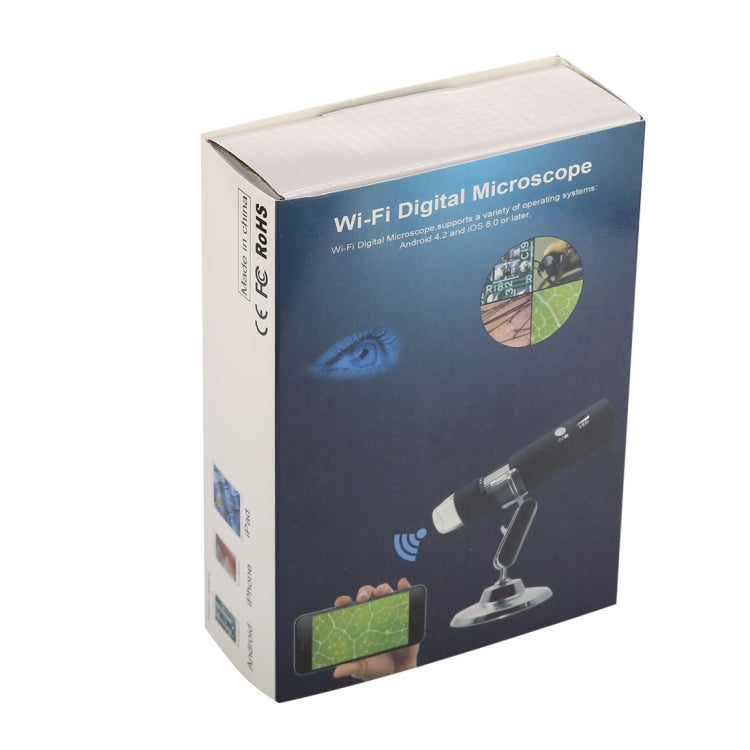 Loupe 50X~1000X avec capteur d'image HD 1920x1080P microscope numérique USB WiFi avec 8 LED et support professionnel