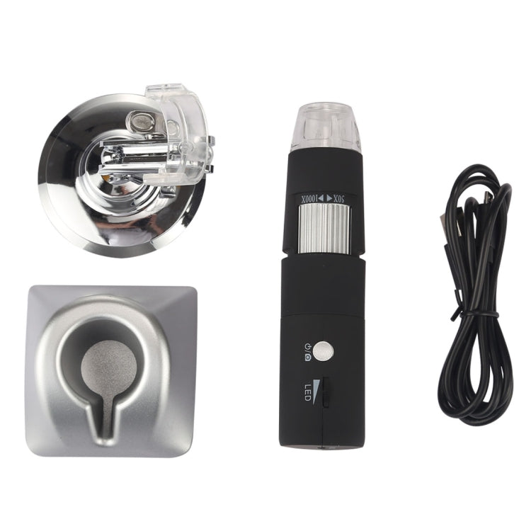Loupe 50X~1000X avec capteur d'image HD 1920x1080P microscope numérique USB WiFi avec 8 LED et support professionnel