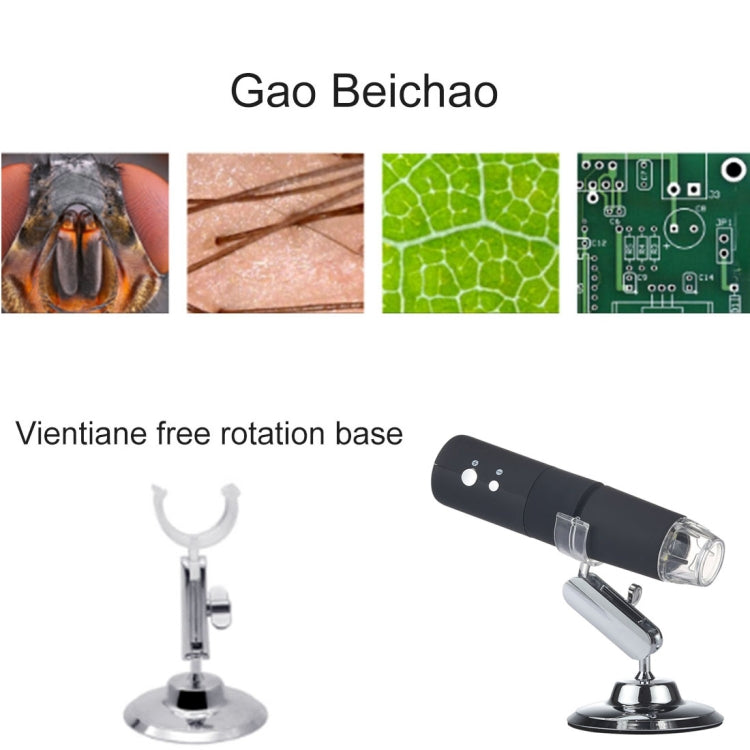 Loupe 50X~1000X avec capteur d'image HD 1920x1080P microscope numérique USB WiFi avec 8 LED et support professionnel