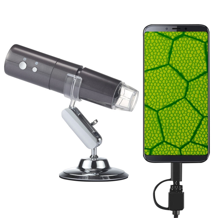 Loupe 50X~1000X avec capteur d'image HD 1920x1080P microscope numérique USB WiFi avec 8 LED et support professionnel