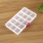 Removable Grid Plastic 15 Slots Box Organizer for Jewelry Earring Fishing Hook Small Accessories, 15 Slots (White+Pink), 15 Slots (Purple+Blue), 15 Slots (Baby Blue+Blue), 15 Slots (White+Blue)