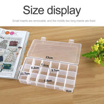 Boîte de rangement en plastique avec 18 compartiments amovibles pour bijoux, boucles d'oreilles, hameçons, petits accessoires, 18 emplacements