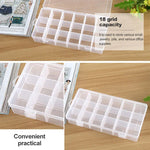 Boîte de rangement en plastique avec 18 compartiments amovibles pour bijoux, boucles d'oreilles, hameçons, petits accessoires, 18 emplacements