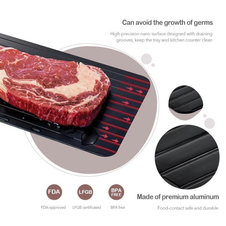 Plateau de décongélation rapide pour ustensiles de cuisine, décongélation d'aliments surgelés sans électricité, taille : 11,6 x 8 pouces, moyenne 3mm