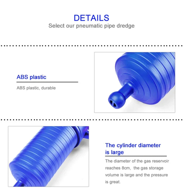 Tuyaux de drainage haute pression pour cuisine et toilettes, nettoyeur à air pour éviers, ventouse déboucheur, Tuyaux de drainage sous pression