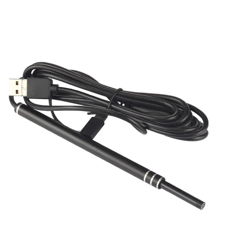 i96 Endoscope Auriculaire USB 3 en 1, Caméra d'Inspection HD 0.3MP, Cuillère Visuelle pour Téléphones Android OTG, PC et MacBook, Câble de 1,85 m, Noir 3 en 1 0.3MP