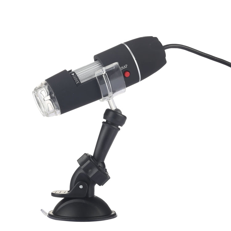 Microscope numérique USB 2 en 1 avec grossissement 1600X, capteur d'image HD 0,3MP, 8 LED et support professionnel, 1600X