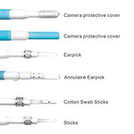 i95 Endoscope USB 3 en 1 pour oreilles, caméra d'inspection HD 0.3MP, curette visuelle pour téléphones OTG Android, PC et MacBook, câble de 1,75 m, 3 en 1 blanc 0.3MP