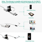 i95 Endoscope USB 3 en 1 pour oreilles, caméra d'inspection HD 0.3MP, curette visuelle pour téléphones OTG Android, PC et MacBook, câble de 1,75 m, 3 en 1 blanc 0.3MP
