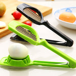 Ustensile de cuisine multifonctionnel portable pour couper les aliments, les fruits, les légumes, les œufs, les champignons, les kiwis, les tomates, les citrons, les fraises, en acier inoxydable, coupe-œufs 3
