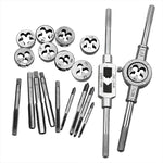 Ensemble combiné de tarauds et filières multi-spécifications 20 pièces, clé à tarauder manuelle métrique, treuil, 20 pièces