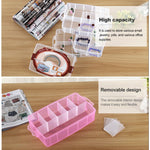 Grande Boîte de Rangement à Trois Couches 36 Emplacements Grande Boîte en Plastique pour Accessoires Artisanaux Barbes Bijoux Organisateur Domestique