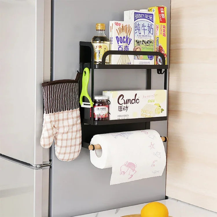 Support de rangement magnétique double couche pour réfrigérateur de cuisine, Double couche