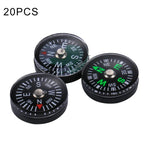 20 PCS Boussole en plastique 20mm pour sport de plein air, camping, randonnée, guide de navigation, livraison couleur aléatoire, 20mm