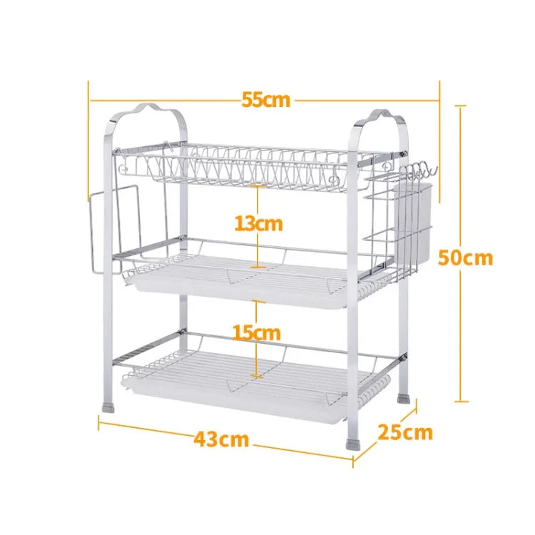 Support à vaisselle suspendu multifonctionnel en acier inoxydable à trois couches en forme de fleur, forme de fleur à trois couches