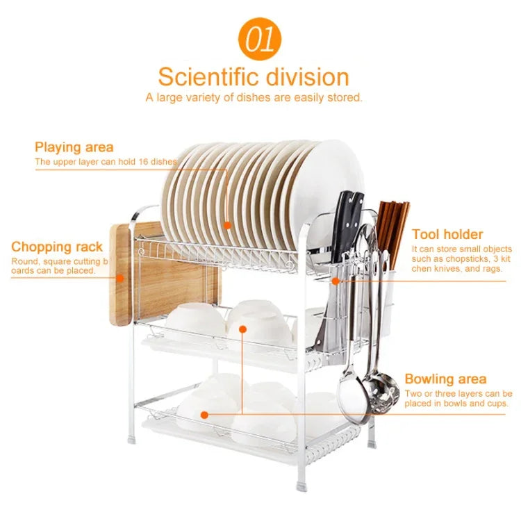 Support à vaisselle suspendu multifonctionnel en acier inoxydable à trois couches en forme de fleur, forme de fleur à trois couches