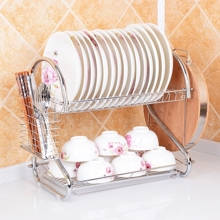 Étagère de cuisine multifonctionnelle en acier inoxydable avec double support pour disques, support suspendu pour couteaux et planches à découper, support pour couteaux et planches à découper