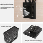 Support mural de cuisine en acier inoxydable, support de couteaux suspendu, support de couteaux