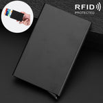 Porte-cartes de visite en acier inoxydable anti-magnétique PU, étui pour cartes de crédit, Taille : 10*6.2*0.8cm